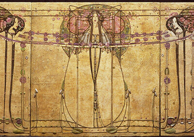 Margaret Macdonald Mackintosh, 𝘛𝘩𝘦 𝘔𝘢𝘺 𝘘𝘶𝘦𝘦𝘯, designed for the Ladies’ Luncheon Room at the Ingram Street Tearooms, Glasgow, 1900. © CSG CIC Glasgow Museums Collection/Bridgeman Images.