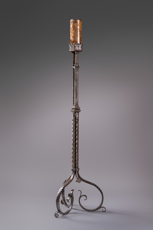 Figure 2. Samuel Yellin, Standing candelabrum, c. 1920, Philadelphia. Wrought iron, mica. Collection of Julie and James Alexandre, Haverford, PA. Photo by Joseph Painter.