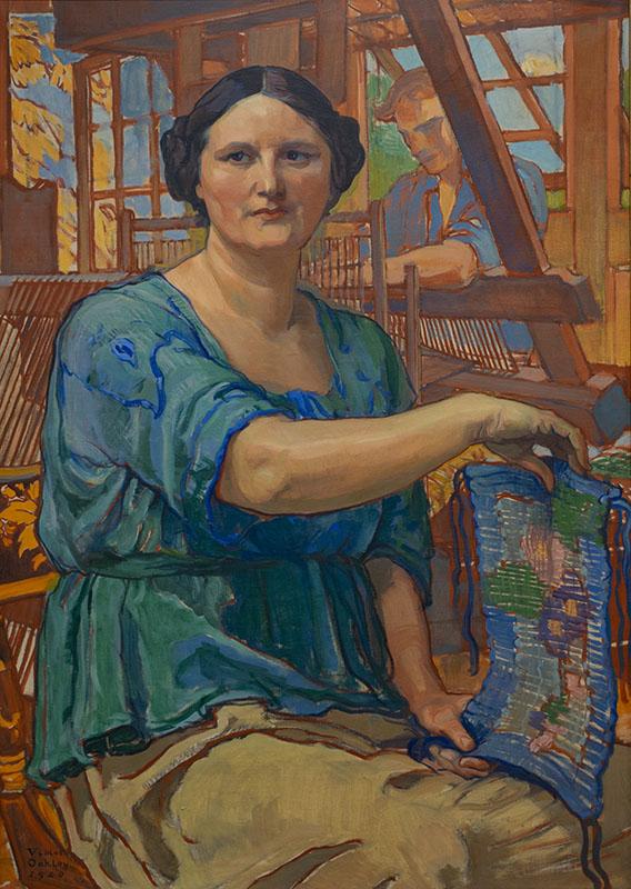 Figure 3. Violet Oakley, 𝘛𝘩𝘦 𝘞𝘦𝘢𝘷𝘦𝘳𝘴 𝘰𝘧 𝘕𝘦𝘸 𝘏𝘰𝘱𝘦, 1920, Philadelphia. Oil on canvas. Everhart Museum of Natural History, Science and Art, gift of Northeastern Bank of Pennsylvania, 84.2.