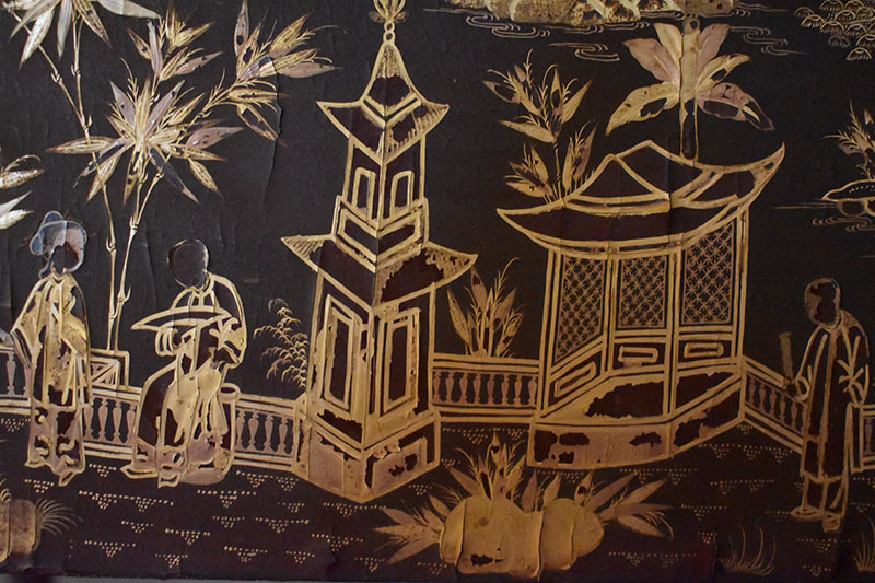 Figure 4. Detail of the side of the desk. Pre-conservation photos courtesy Grace Ford-Dirks/Wyck Association.